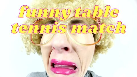 Funny table tennis match