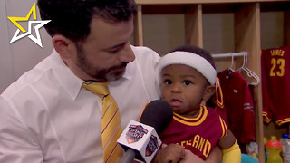 Jimmy Kimmel Does Lock Room Interview With 'Baby' LeBron James And Stephen Curry