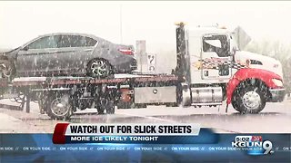 Rare snowfall leaves drivers with slick streets