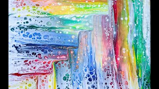 092 - "Stairway #1" - Acrylic Abstract Art - Paint Pouring Swipe - Acrylic Pouring - Fluid Art Demo