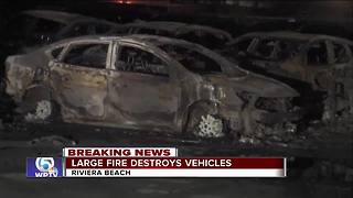 Large fires destroys vehicles