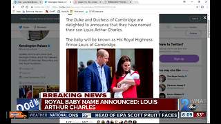 Britain's new prince is named Louis Arthur Charles