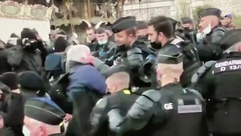 Paris, France - Tensions Rising With Police In Protest Against Mandates