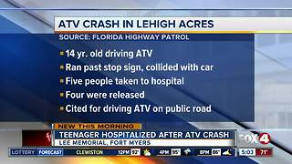 Teen hospitalized after ATV crash in Lehigh Acres