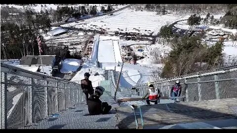 Ski Jumpers In The Air From Giant Pine Mountain Ski Jump! #skijump #skijumping | Jason Asselin