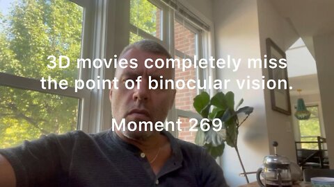 S 3D movies completely miss the point of binocular vision. Moment 269 https://youtu.be/N4UbpIR1ogg