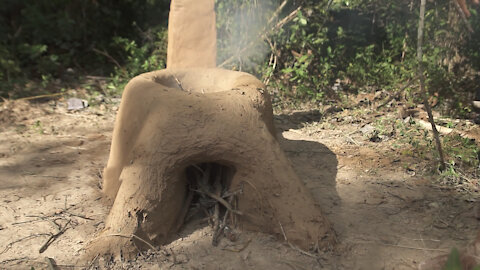 Making big oven made from the mud | Mud cooker | Jungle Survival Instinct #03