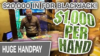 🃏 $1,000 A HAND 💵 I WIN MONEY Playing BLACKJACK in LAS VEGAS: $20,000 IN! | Raja Slots