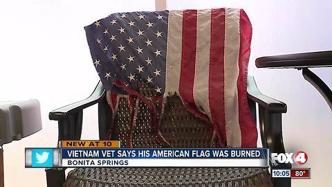 Vietnam veteran says man burned neighborhood's American flags