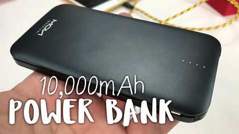 10000mAh Power Bank with Built-in Micro USB Cable and Lightning and USB Adapter by MOXNICE Review