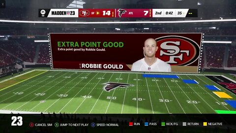 Madden 23 49ers vs Falcons Simulation Normal Speed S1 W6
