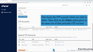 How to Delete an FTP User account from cPanel FelizHosting