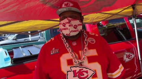 Chiefs fans tailgate at Super Bowl