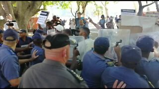 SOUTH AFRICA - Cape Town - Unite Behind protested outside Cape Town central station during President Cyril Ramaphosa’s visit (Video) (skJ)