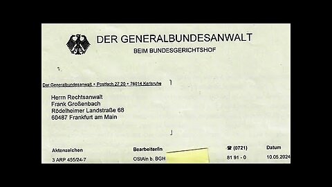 Schreiben des Generalbundesanwalts, wg. Strack-Zimmermann.@Free People Germany e.V.🙈