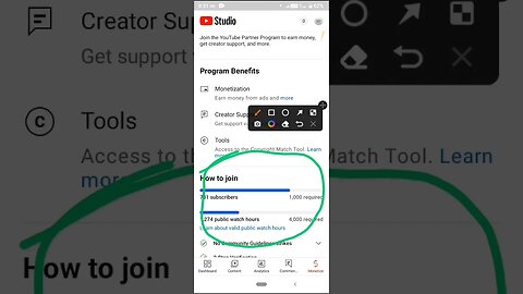 Monetization tab is now available on YouTube studio in mobiles #youtubeshorts #youtubeupdate