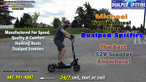 Michael From Montreal Buys A Spitfire Best 52V Scooter On The Planet + Drone Crash!