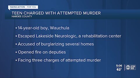 14-year-old Wauchula Florida boy faces attempted murder charges after alleged shootout with police