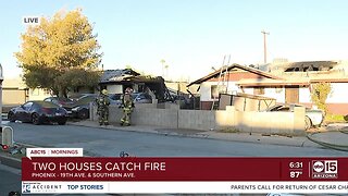 Two houses catch fire in Phoenix