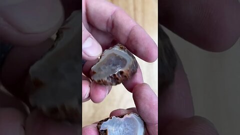Malawi candy agate gets cut open