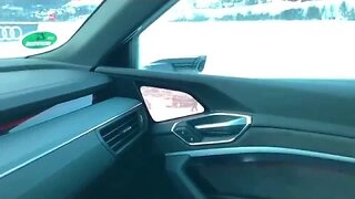 Adjusting the Virtual Side Mirror of Audi E-Tron all electric in Swedish winterconditions. Future?