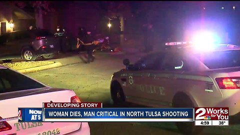 Woman dies, man critical in North Tulsa shooting