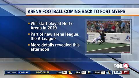 New arena football team to be announced in Southwest Florida