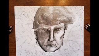 Drawing Trump - with graphite pencils and ink.