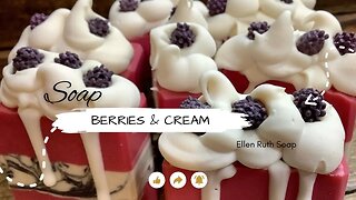 Frosting Recipe - How to Make BERRIES & CREAM CP Soap - Piping the Cut Bars | Ellen Ruth Soap