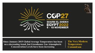 COP27 The Modern Temperature Conundrum and the Risk to the Paris Agreement, NetZero, UN 2030 Agenda