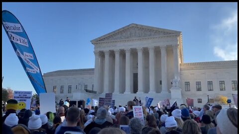 Pro-Life Activists Sing The National Anthem Outside Supreme Court