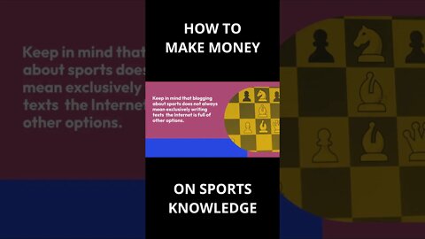 HOW TO MAKE MONEY on SPORTS KNOWLEDGE N.3 #shorts