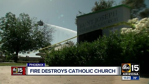 Fire destroys Phoenix Catholic church