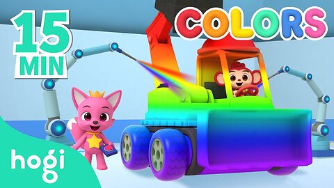 Learn Colors with Cars｜15 min｜Learn Colors for Children - Compilation - 3D Kids｜Hogi Colors