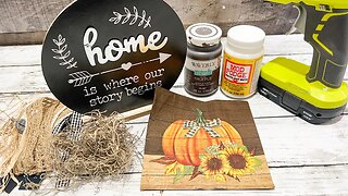 Adorable Pumpkin Shelf Sitter || Napkin Decoupage [ 1 Easy DIY ]