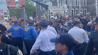 Police are squaring off with protestors at the City College of New York.