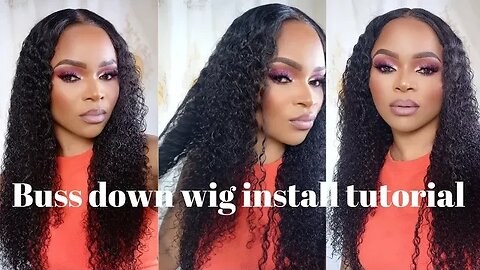 Buss down wig install tutorial on a curly wig @wigmyhair | Claudia Nunes
