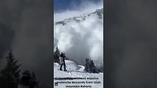 Incredible moment massive avalanche descends from Utah mountain #shorts