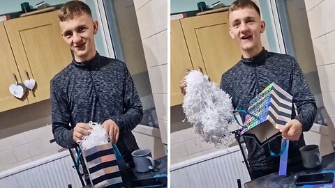 Son in shock after getting surprise car for 20th birthday