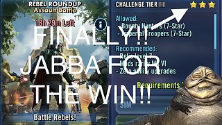 Jabba already putting in work!! EASILY Full Auto Rebel Roundup Challenge Tier 3 with LOW Gear Jabba!