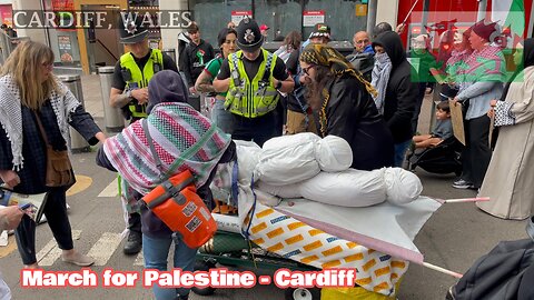 The New Government - Same Gaza. March for Palestine. Queen Street Cardiff