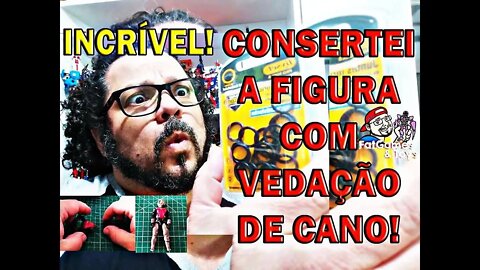 Consertei a figura com vedação de cano! (Soldado Cobra da coleção Comandos em Ação Estrela de 1985)