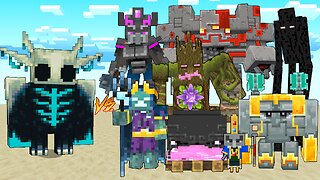 Hollow Warden Vs Minecraft Dungeon Mobs / Minecraft Mob Battle