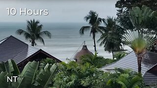 Relaxing Rain Sounds & Ocean Waves in Thailand | Summer Storm Sea Sounds for Sleep & Relaxation