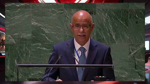 A representative for Iraq addresses the General Assembly emergency session on Gaza