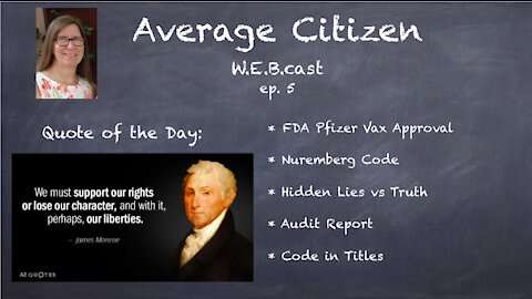 8-24-21 ### Average Citizen W.E.B.cast Episode 5