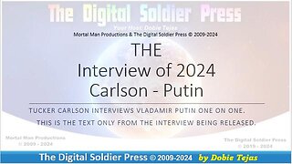 Tucker Carlson - Putin Interview (Text Only) 2024