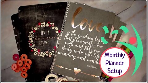 February 2020 Planner Setup Treetops Horizontal Vertical Dashboard with Rose Creme Planner Stickers