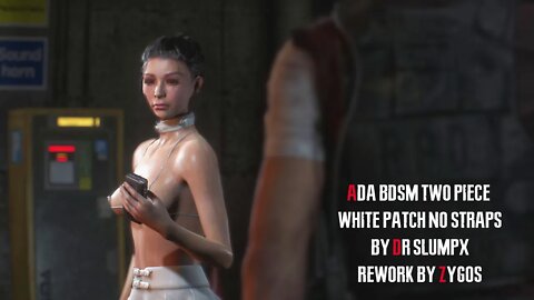 Resident Evil 2 Remake Ada BDSM two piece no straps white patch outfit