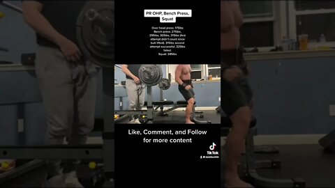 PR overhead press/ bench press/ squat